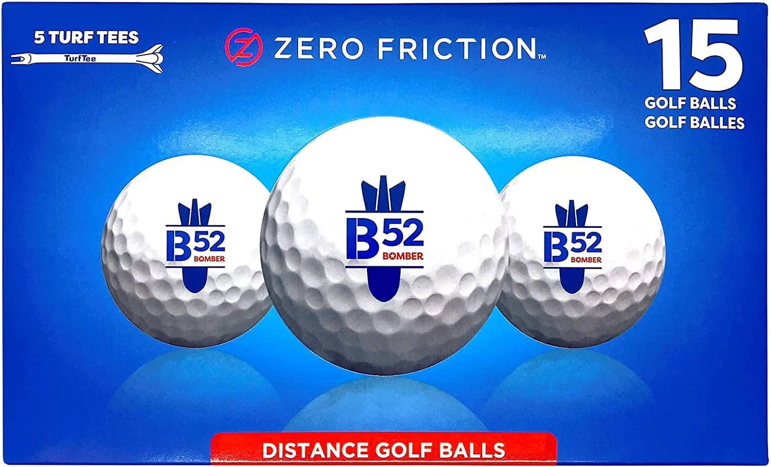 B52 Distance Golf Ball - 15 Piece White Ball Set