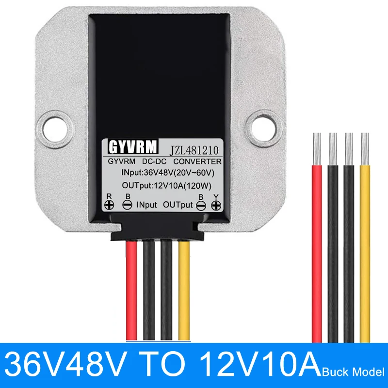 

GYVRM 24V 36V 48V 60V to 12V 5A 6A 8A 10A Понижающий преобразователь постоянного тока 48V-12V Регулятор напряжения Buck Автомобиль Грузовик Лодка Источник питания