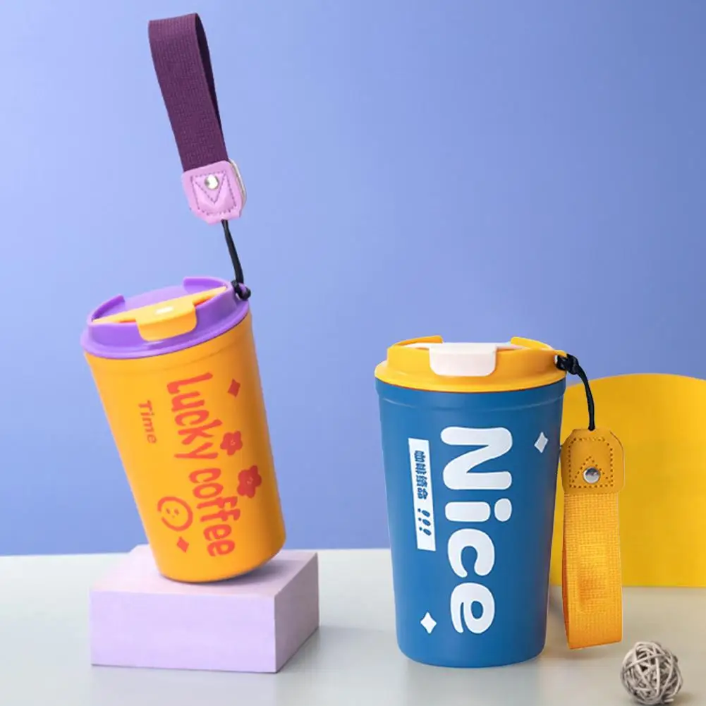 

Creative Coffee Cup with Lanyard Lightweight Wide Mouth Vacuum Cup Vacuum Flask Vacuum Flask 380ML