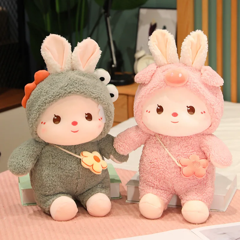 

Cute backpack turned into rabbit doll Internet celebrity rabbit plush toy girl doll zodiac year of the rabbit mascot