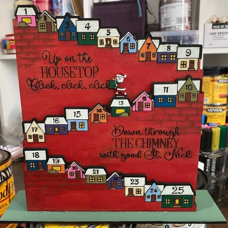 

Christmas Wooden Decoration 2024 Advent Calendar 24 Days Countdown Stress Relief Toy Surprise Gifts New Year's Decor Room Decor