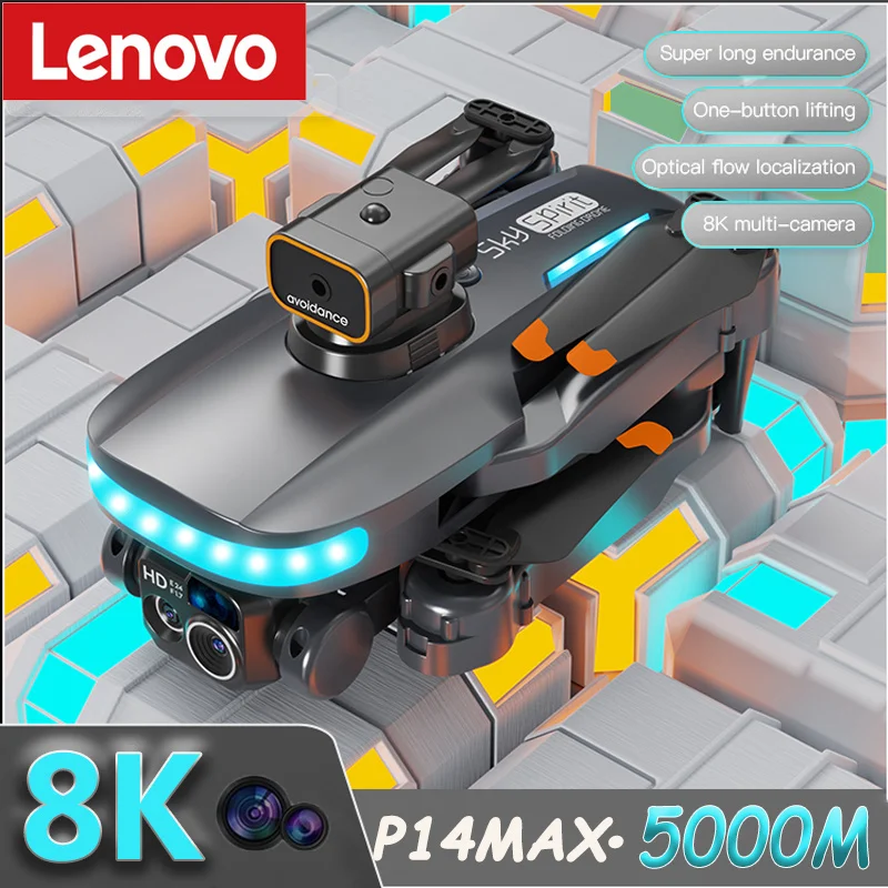 

Lenovo P14Max Drone 8K HD GPS Professional UAV Intelligent Obstacle Avoidance Foldable Dual Camera Brushless Mini Aircraft 5000M