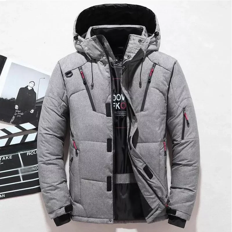 2022New Winter Jacket Men Casual White Duck Down Warm Hooded Coats Mens Outwear Windbreaker Thicken Parkas 4XL abrigo hombre cas