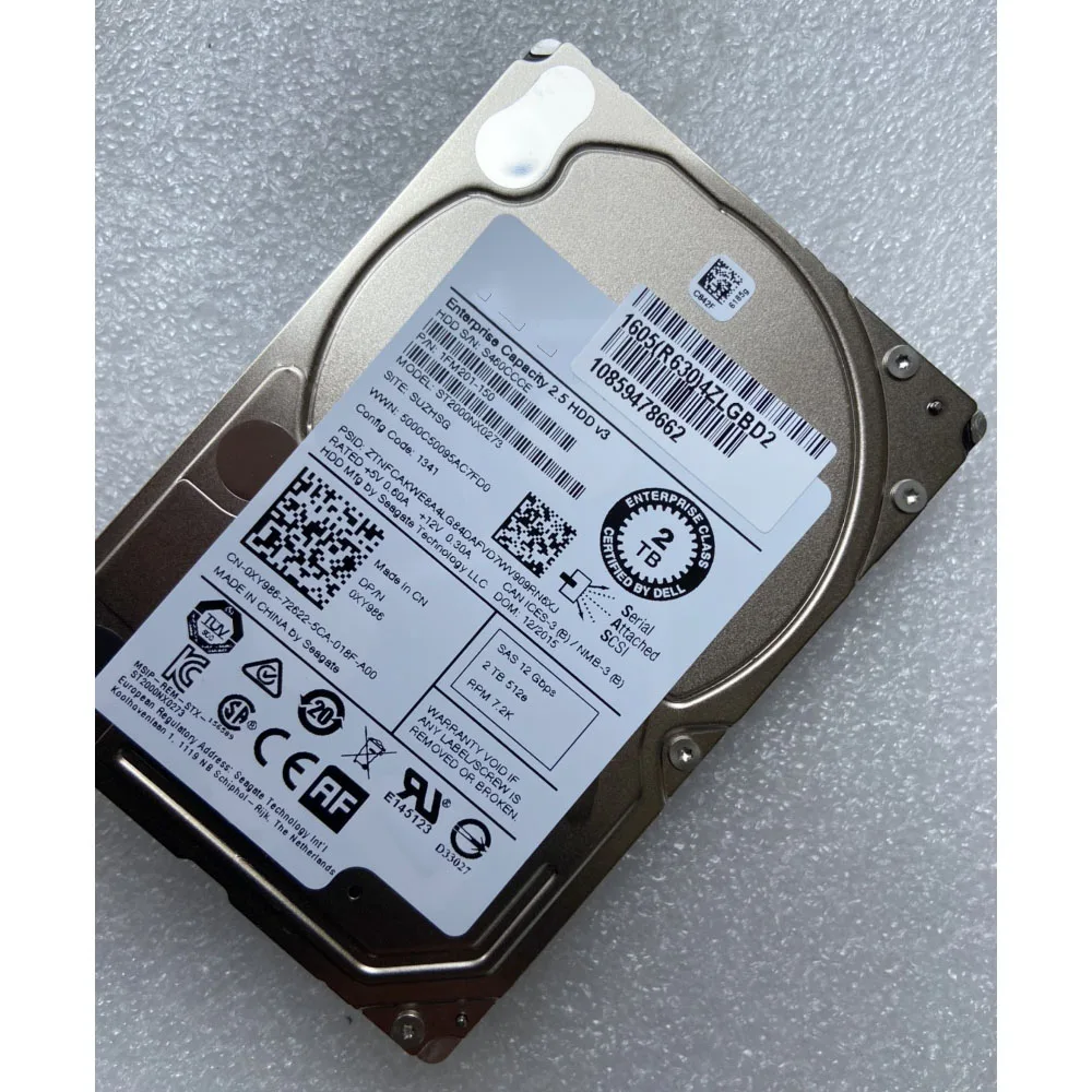 Жесткий диск для сервера DELL ST2000NX0273 2T 7 2K SAS 2 5 12G 0XY986 XY986