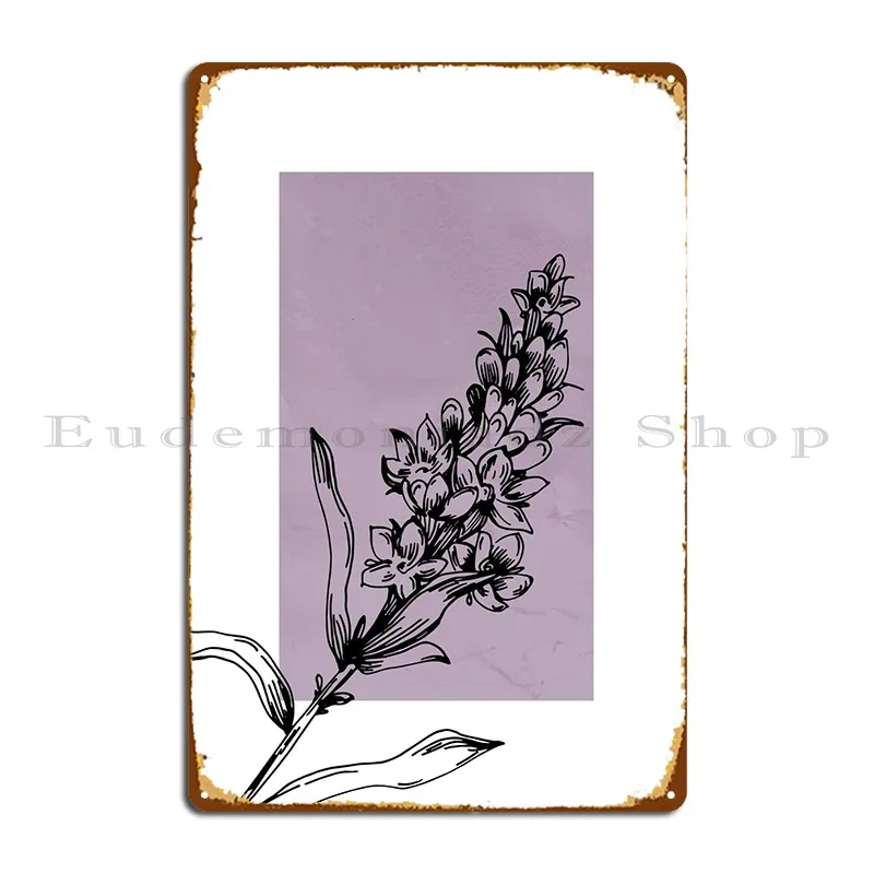 

Lavender Botanical Nordic Metal Plaque Poster Wall Mural Plaques Wall Decor Designer Living Room Tin Sign Poster