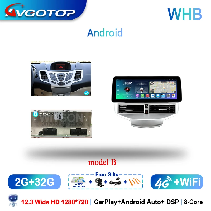 Android 12 3 "широкий 1920*720 автомобильный радиоприемник для Ford Fiesta MK7 2009 2010 2011 2012 2013 2015