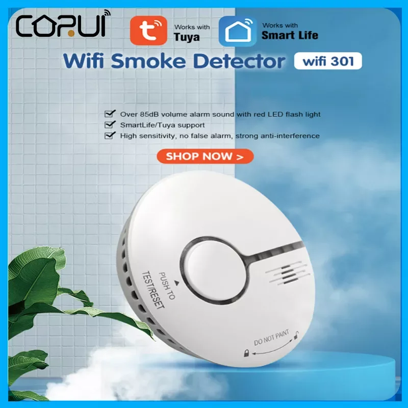 

Смарт-датчик дыма NEW2023 с Wi-Fi и датчиком пожарной сигнализации