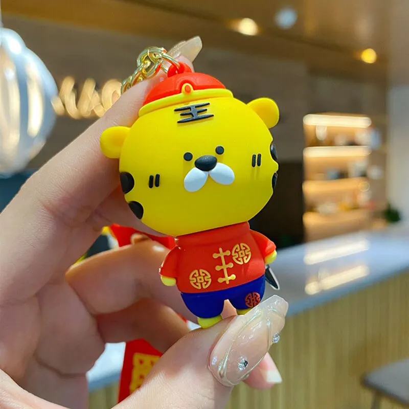 

3 dollar items Free Shipping Tiger Doll Keychain Cute Anime Toy Key Chain Rings Bag Pendant Gift Keyring Car Accessories For VW