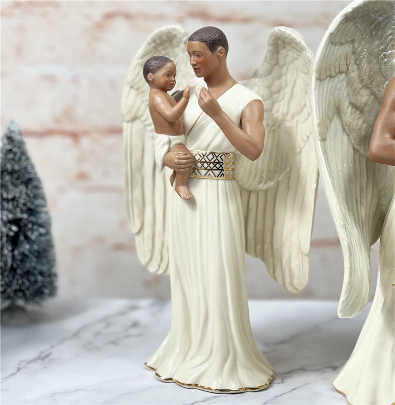 Lenox керамическая ручная роспись золотая калька ангел сквозь отец и сын