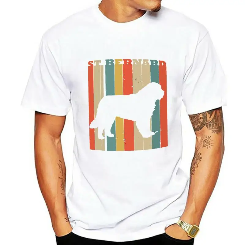 

1Tee Mens St Bernard Dog Breed Colourful Retro T Shirt