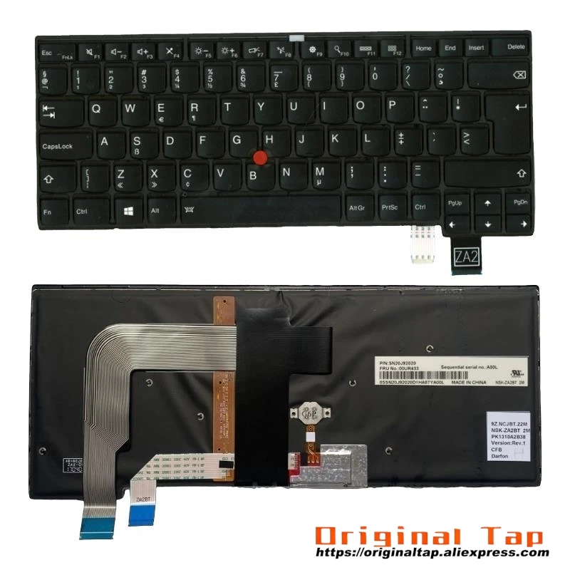 Клавиатура NL с голландской подсветкой для Lenovo Thinkpad T460p 00UR374 00UR414