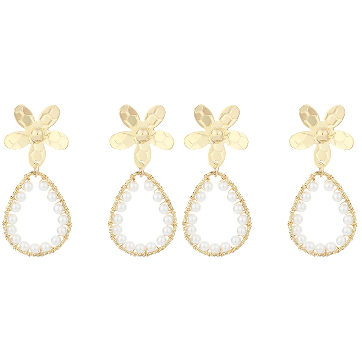 

2 Pairs Drop Earrings Flower Earrings Pearl Earrings Jewelries