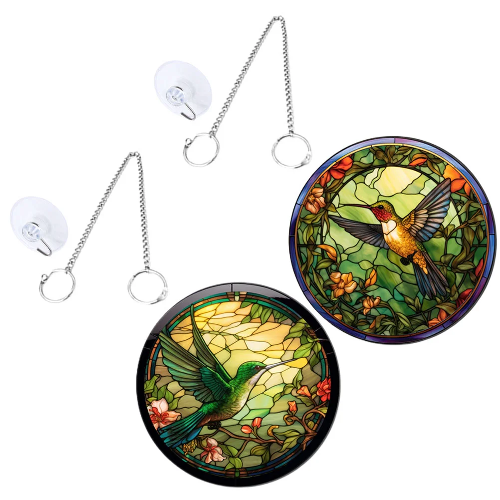 

Halloween Decorations Hummingbird Glass Acrylic Ornament Party Ceiling Adorns Hummingbirds Decors Suncatcher