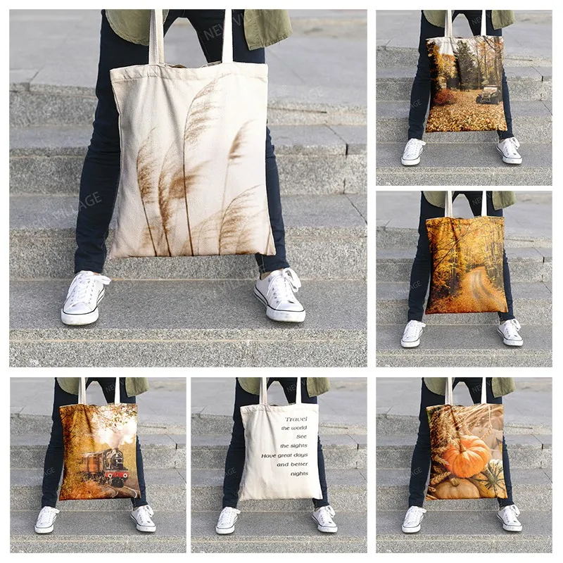 

Холщовая Сумка на плечо, органайзер для хранения косметики, дорожная Женская сумочка, тканевый чехол для шоппинга в скандинавском стиле Бохо по индивидуальному заказу