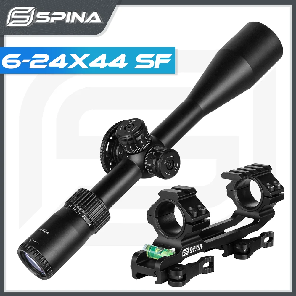 

SPINA OPTICS Tactical 6-24X44 SF Hunting Magnifier Riflecsope Optical Sniper Sight with Mount for Air rifle Airsoft