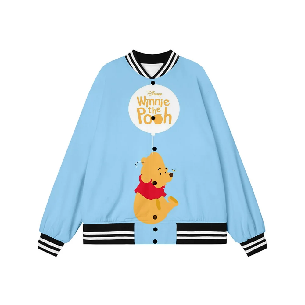 

Disney Winnie the Pooh and Mickey Minnie Anime Street Jacket Women's Loose Single Breasted Top Baseball Uniform Fall 2022 New