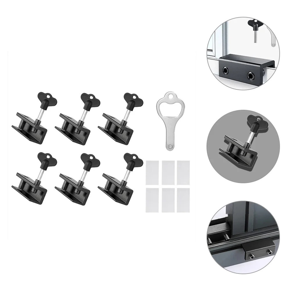 

6 Pcs Bottle Opener Sliding Door Lock Window Limiting Security Locks Aluminum Alloy Stopper Child