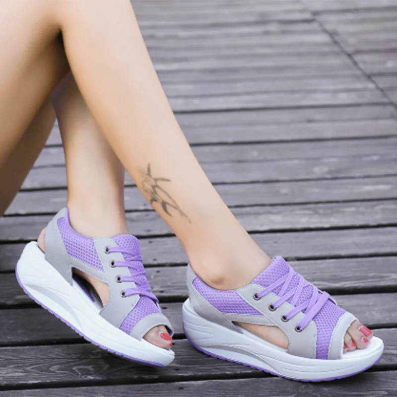 

Women Sandals 2022 New Lady Platform Chunky Sandals Comfy Slope Heel Women's Sandals Open Toe Casual Summer Chaussure Femme