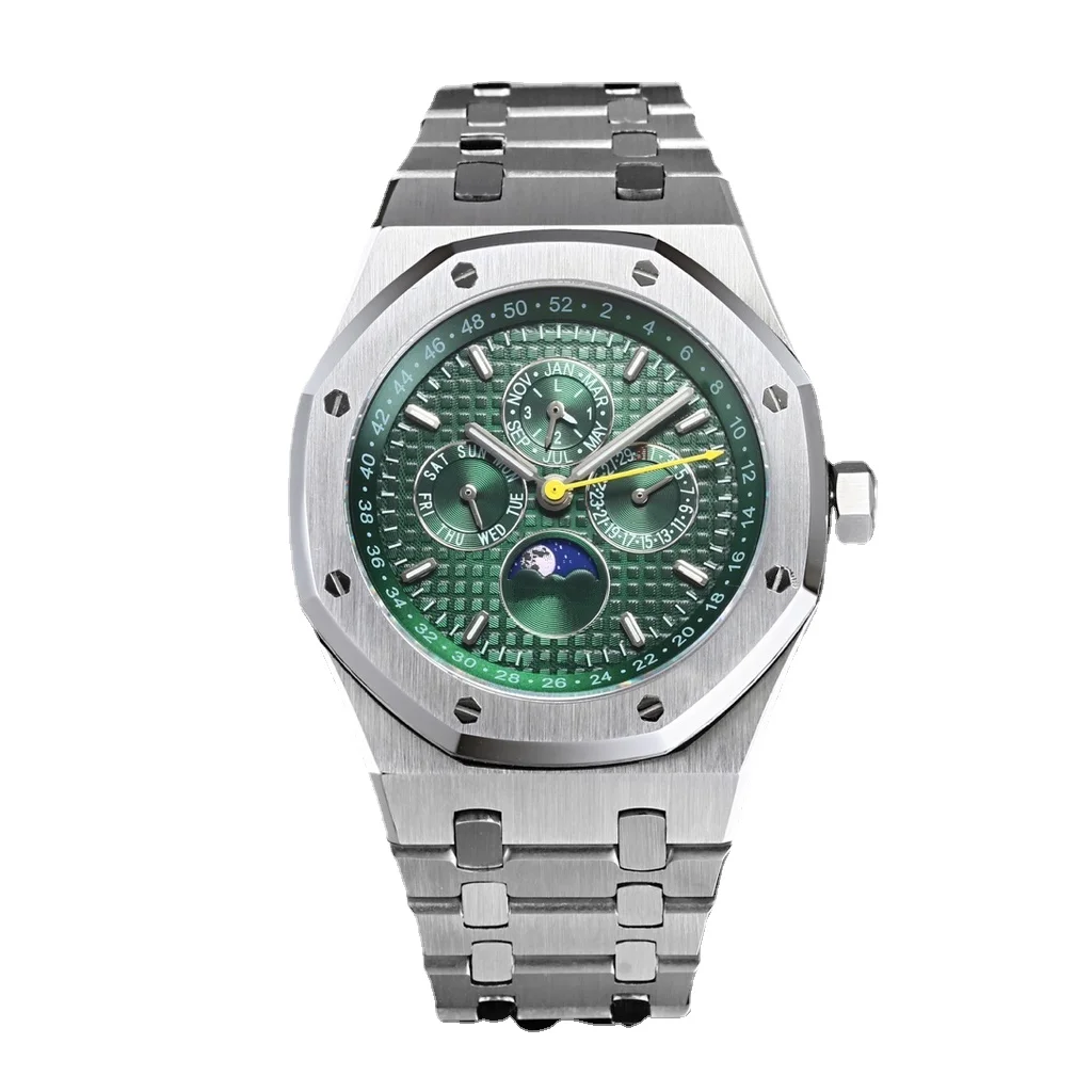 

mens automatic mechanical watch moon phase black blue