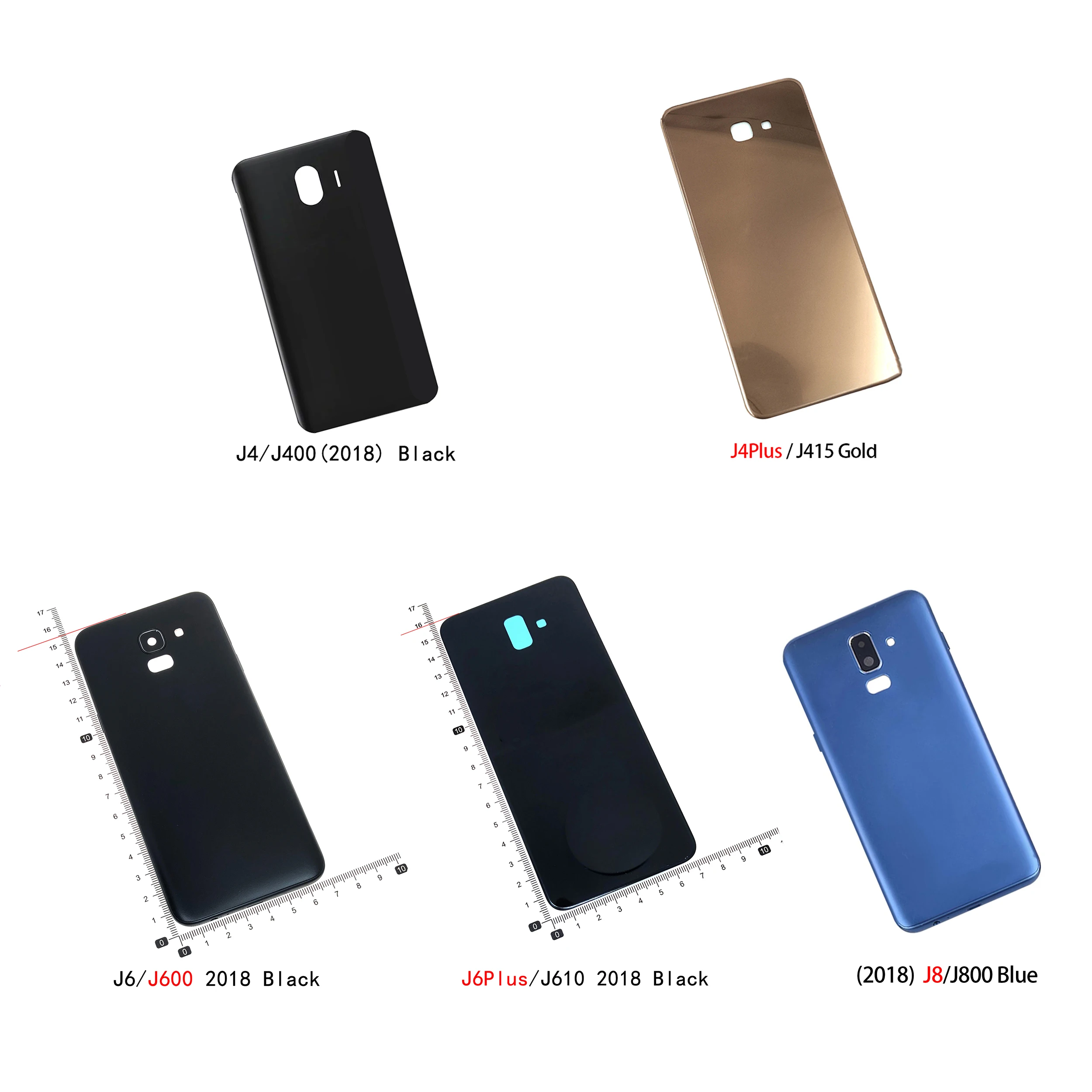 Для Samsung Galaxy J4 J400 2018 J4Plus J415 J6 J600 J6P J610 J8 J800 Задняя стеклянная крышка задняя дверь корпус сменная крышка
