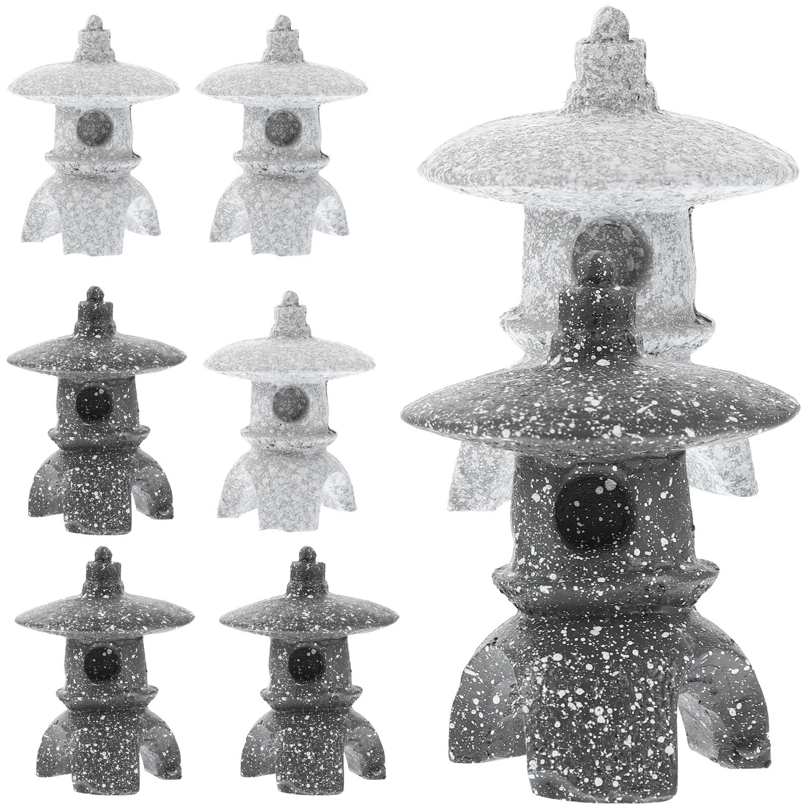 

Garden Mini Pagoda Miniature Japanese Model Fairy Figurine Decoration Potted Terrarium Lantern Ornament Pavilion Simulation