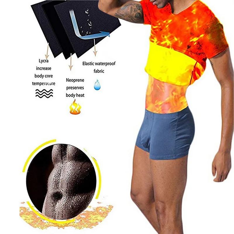 Men Shapewear Solid Color Short Sleeve Tummy Control T-Shirt Waist Trainer Slimming Abdomen Tank Top Breathable Mesh Body Shaper