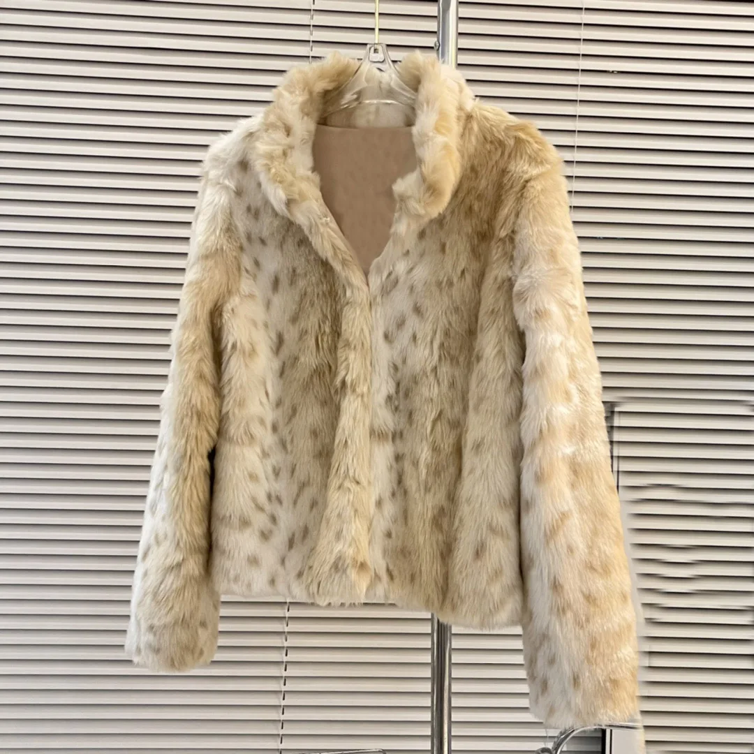 

Женская одежда 2023, Модное теплое классическое пальто из искусственного меха, новинка зимы 1026