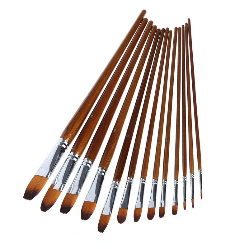 

13Pcs Artist Paint Brush Set Nylon Hair Watercolor Oil Painting Acrylic Drawing Dropship