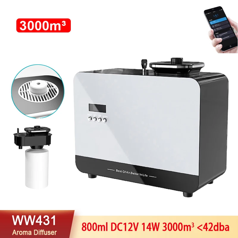 

Aroma Diffuser Home Office Humidifier Air Freshener Fragrance Soothe Sleep Atomizer 3000m³ Essential Oil Diffuser Wifi APP