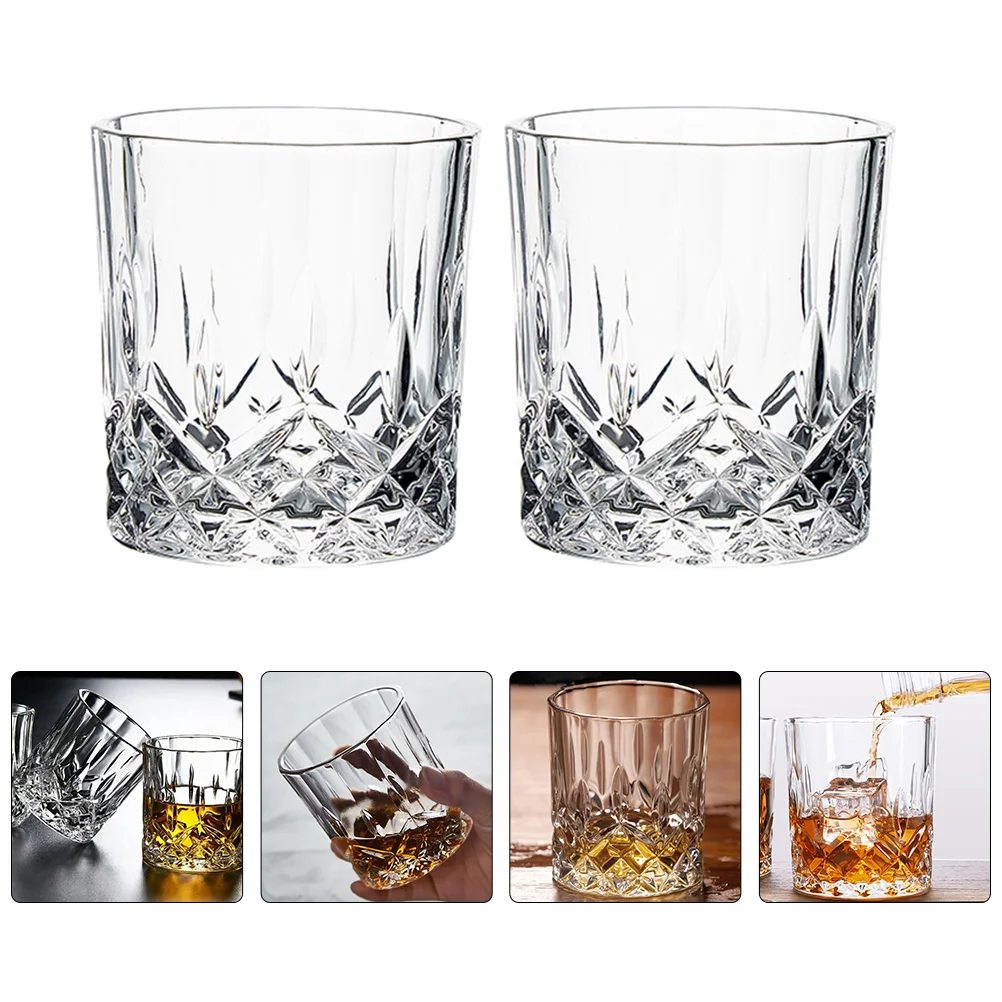 

4Pcs Cup Crystal Rocks Glasses Crystal Whiskey Glass Absinthe Glasses Bar Cups Bourbon Glass