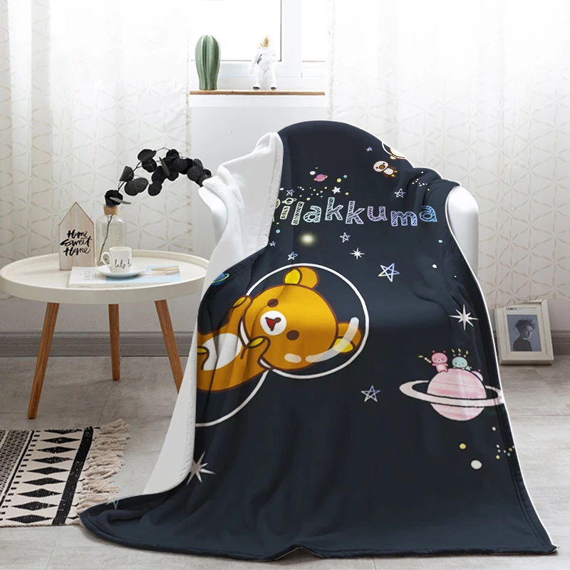 

Rilakkuma Shaggy Throw Blanket for Living Room Decorative Bed Blankets Sofa Summer Bedroom Decoration Boho Home Decor Fleece Nap