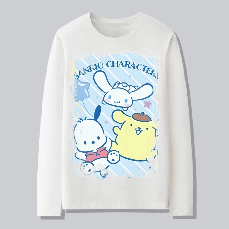 Футболка с рисунком Sanrio Jade Cinnamon Dog новая осенняя хлопковая свободная пара