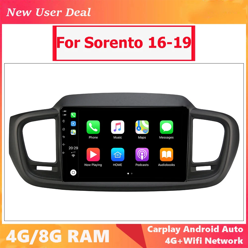 Автомобильный Интеллектуальный системный блок Android 12,0 радио для KIA Sorento 2016 2017 2018 2019 с Gps Carplay 2K сенсорный экран
