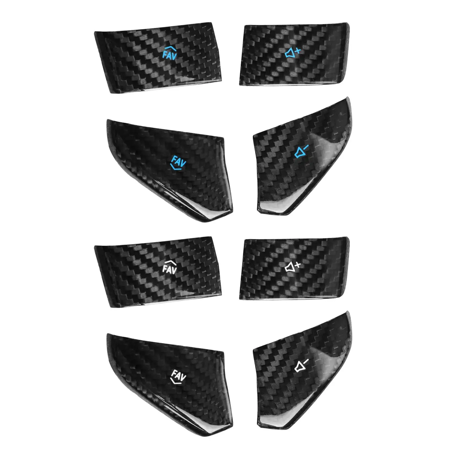 

4Pcs Auto Steering Wheel Button Cover Sticker Decoration Car Interior Carbon Fiber Volume Button Cover Trim for C8