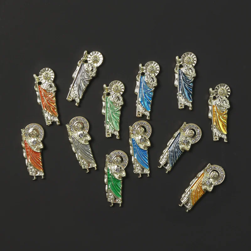 

5Pcs Virgin Mary Nail Charms 3D Diamond Alloy Metal Nails Art Jewelry DIY Buddha Painting Manicure Decoration For Nails Accessor
