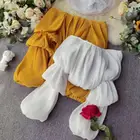 Блузка женская с открытыми плечами, пикантный укороченный топ, свободная Шикарная новая весенняя Облегающая рубашка, 2022