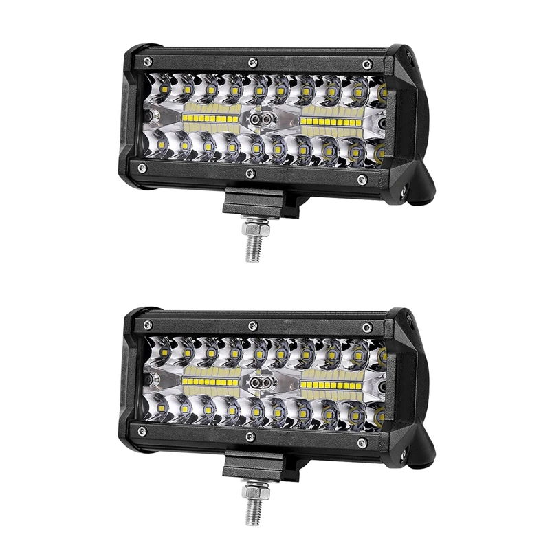 

2X 7 Inch 120W Combo Led Light Bars Spot Flood Beam For Work Driving Offroad Boat Car Tractor Truck 4X4 SUV ATV 12V 24V