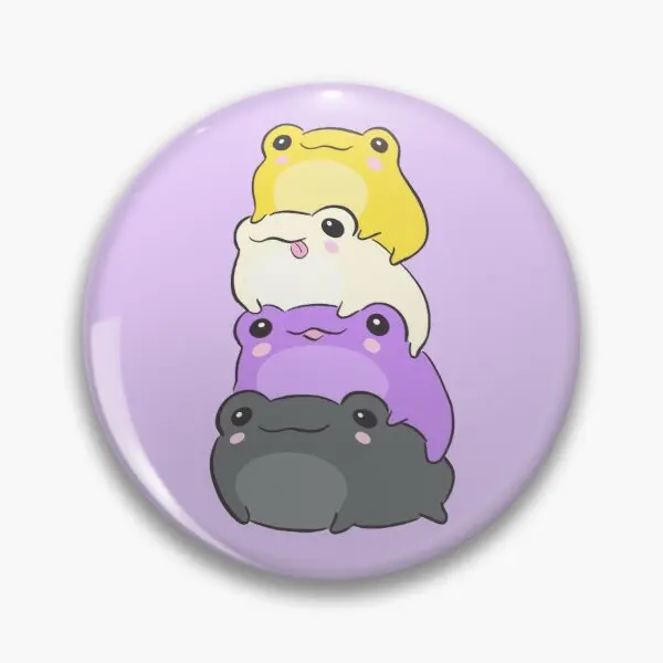 

Недвоичная гордость, лягушка, милая кавайная эсета, настраиваемая мягкая булавка для пуговиц, милая металлическая Женская модная булавка д...