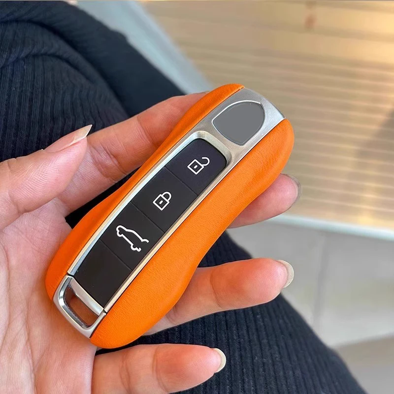 Кожаный брелок для дистанционных ключей чехол сменный Porsche Boxster Cayman 911 Panamera Cayenne