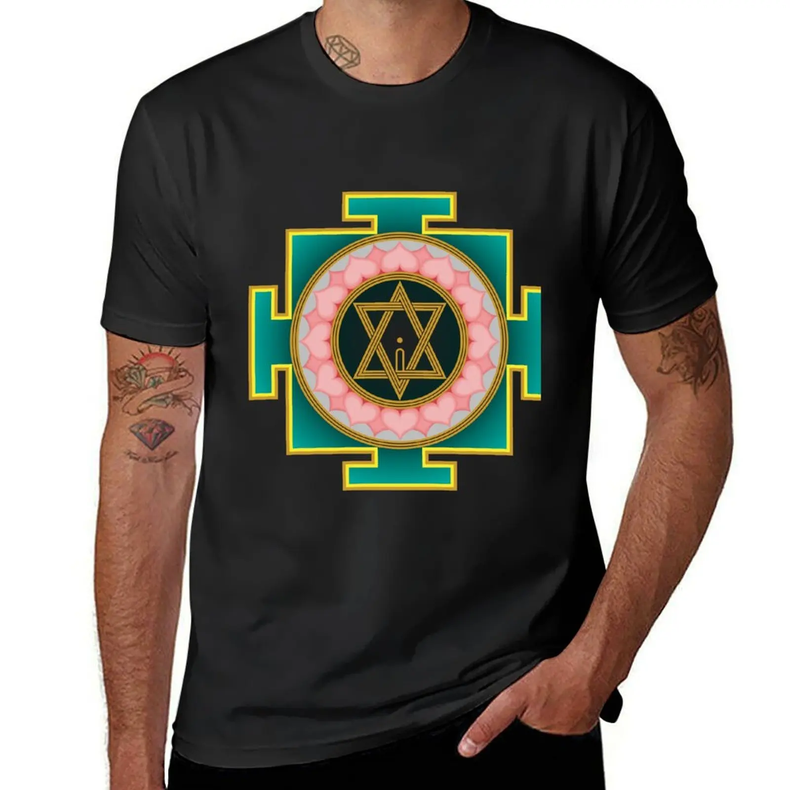 Футболка Tripur Sundari Yantra летний топ большого размера для мальчиков мужские футболки