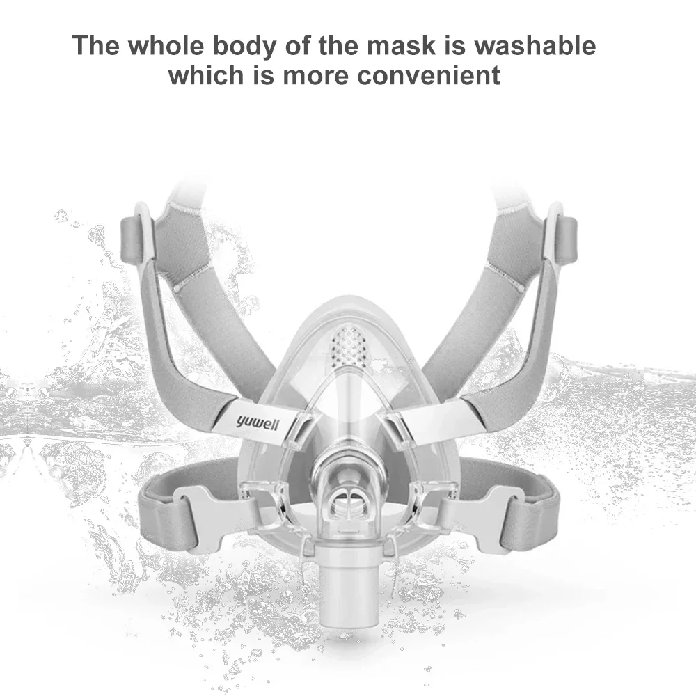 Фото YuWell YF-02 Маска Cpap с головным убором, полномаска, автоматическая CPAP APAP BIPAP для медицинского дыхательного аппарата, апноэ во сне, против храпа №4