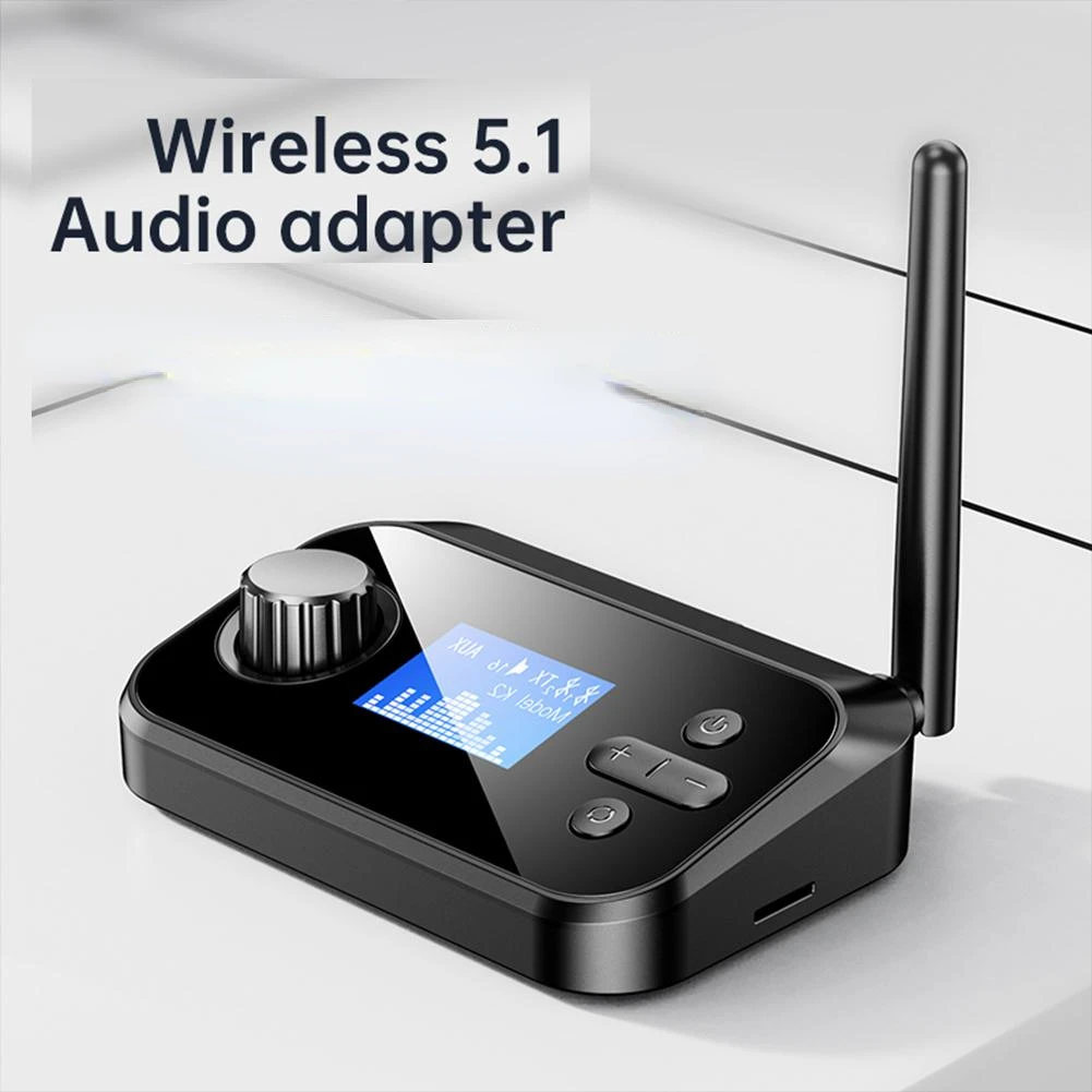 

2-in-1 5.0 Bluetooth-compatible Audio Receiver Transmitter Fiber Coaxial Wireless Audio Adapter With Screen TF Card Mp3 Player