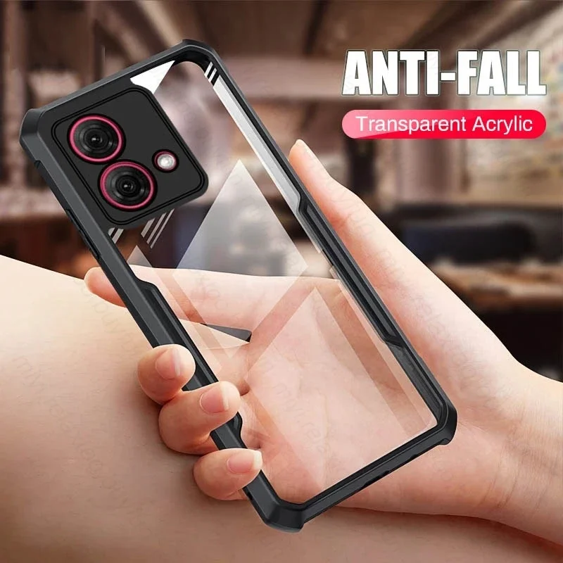 Прозрачный акриловый противоударный чехол повышенной прочности для Motorola Moto G84 5G