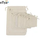 ETya многоразовая Хлопковая сумка-шоппер на шнурке для женщин и мужчин, дорожные сумки