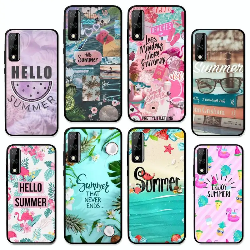 

Hello Cool Summer Flowers Beach Sea Phone Case for Huawei Y 6 9 7 5 8s prime 2019 2018 enjoy 7 plus