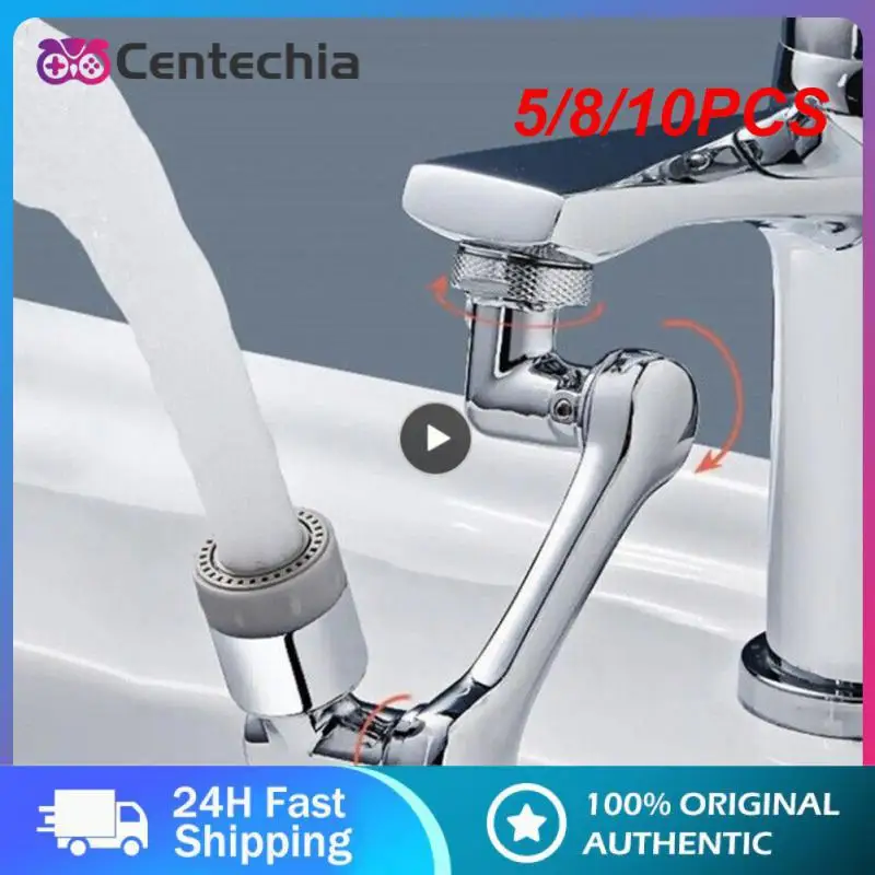 

5/8/10PCS Bathroom Faucet Washbasin Faucet Foldable Water Tap Extension Splash Filter Robotic Arm Swivel Extension Faucet