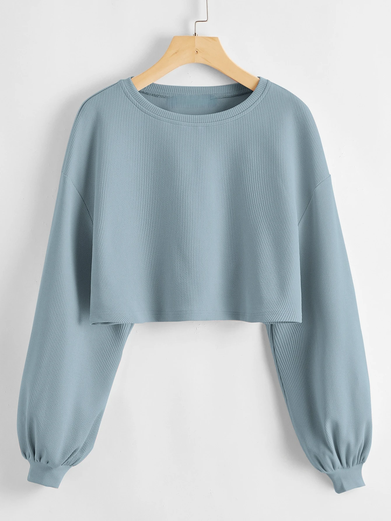 

Ribbed Drop Shoulder Cropped Tee