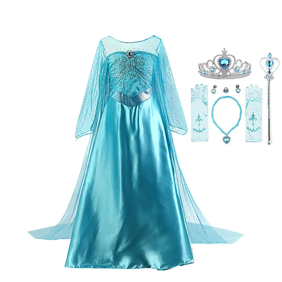 

Детское платье принцессы Эльзы, на Возраст 3-10 лет