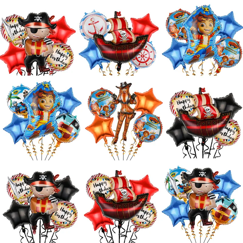 

One Piece Captain's Balloon Set Pirate Ship Ocean Theme Party Cartoon Birthday Party Scene Layout Party Decoration Gender Reveal