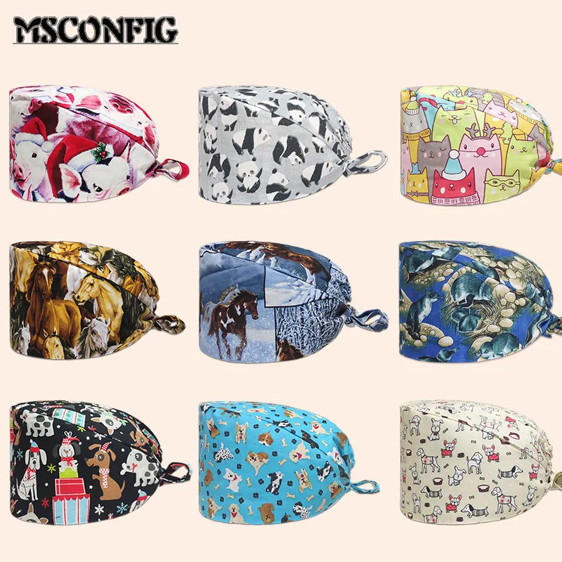 

Кепка для медсестры с особым клиренсом, кепка для стоматолога, хирургическая Регулируемая Кепка унисекс для салона красоты, лаборатории, зоомагазина, работы, Пылезащитная шапка